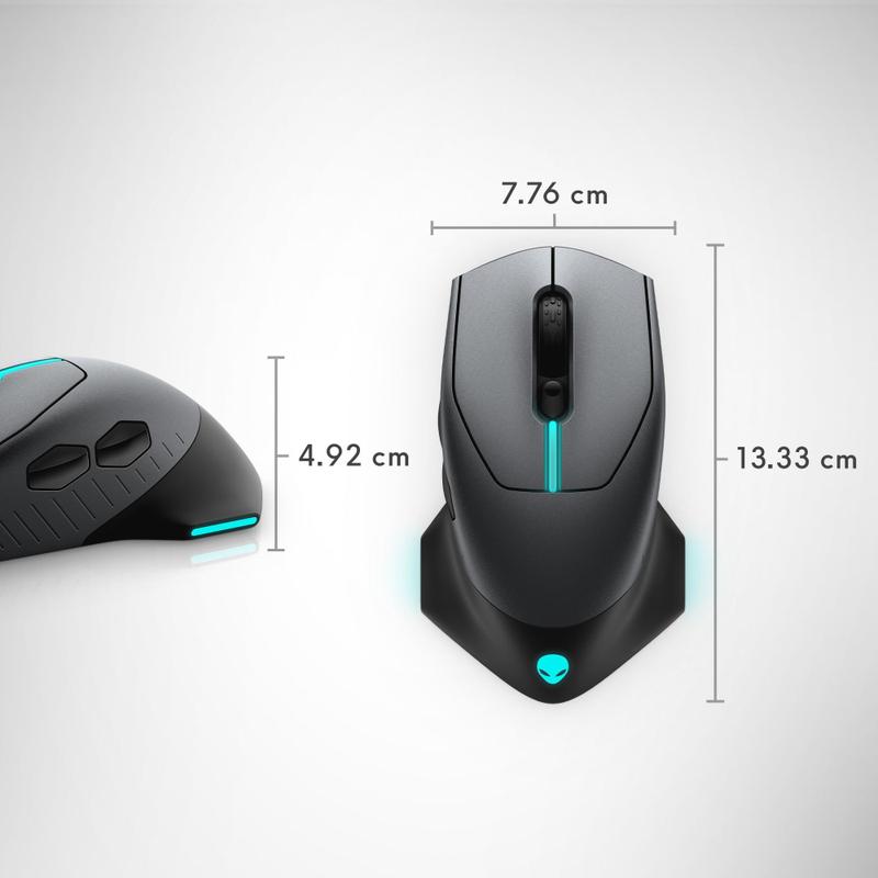 Mouse para jogos Alienware AW720M Tri-Mode Wireless 26.000 DPI